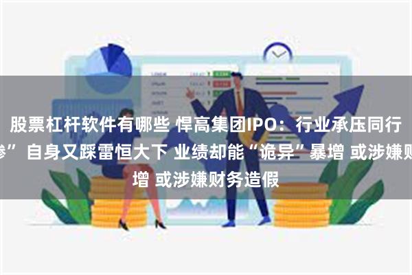 股票杠杆软件有哪些 悍高集团IPO：行业承压同行都很“惨” 自身又踩雷恒大下 业绩却能“诡异”暴增 或涉嫌财务造假